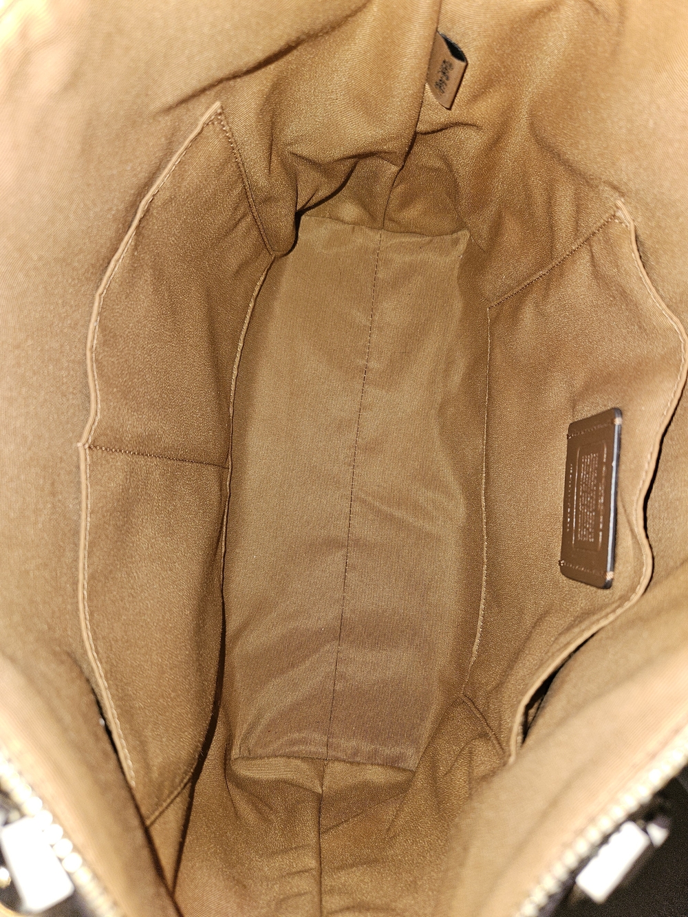 Coach Beige Signature Canvas Tote with White Trim - Picture 10 of 11